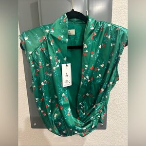 Atoir The Serenade Top Rose Garden Green Floral Size 8 Large